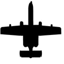 Silhouette image of a military A-10 Warthog Jet Airplane black and white