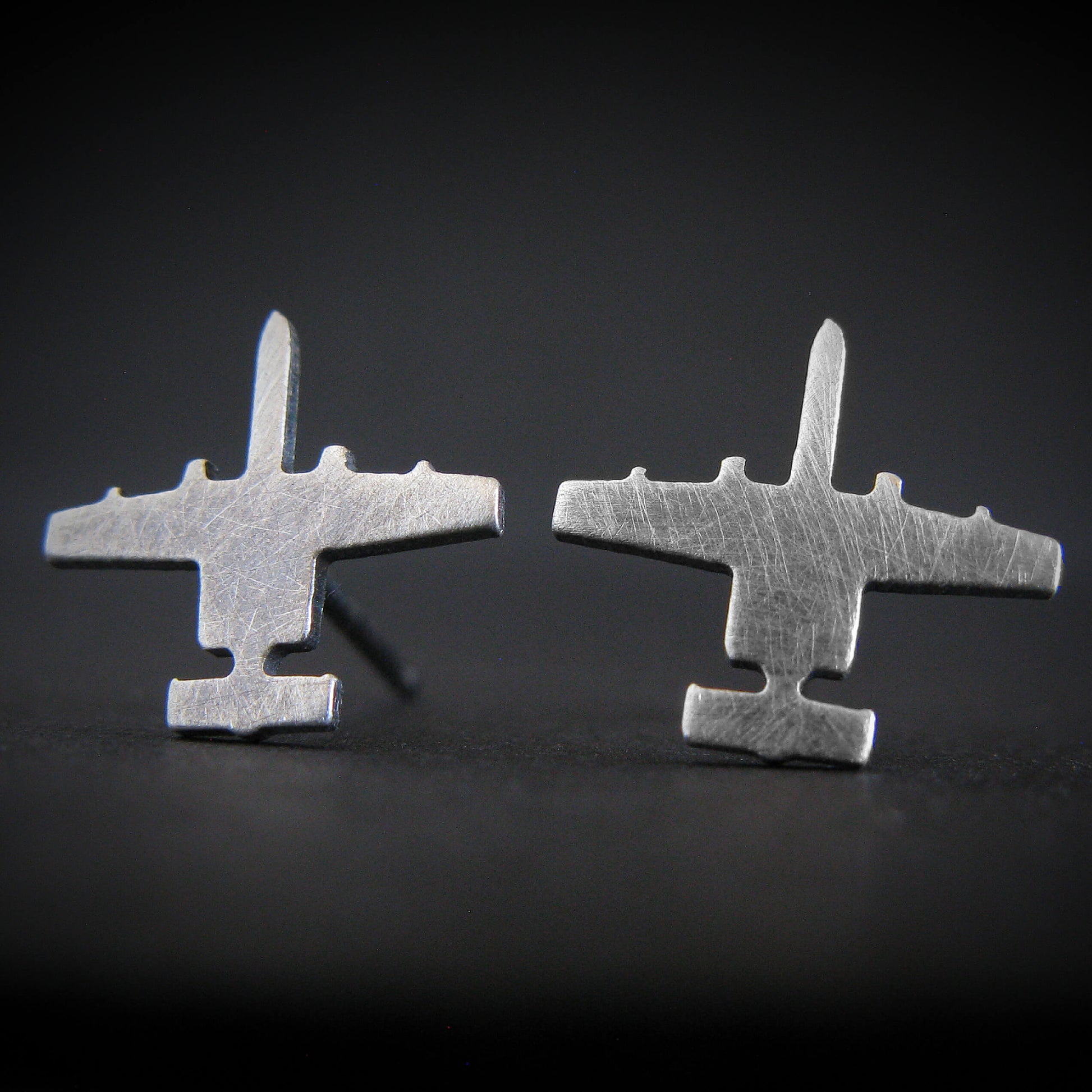 A-10 Warthog Stud Earrings - Jet Fighter Jewelry