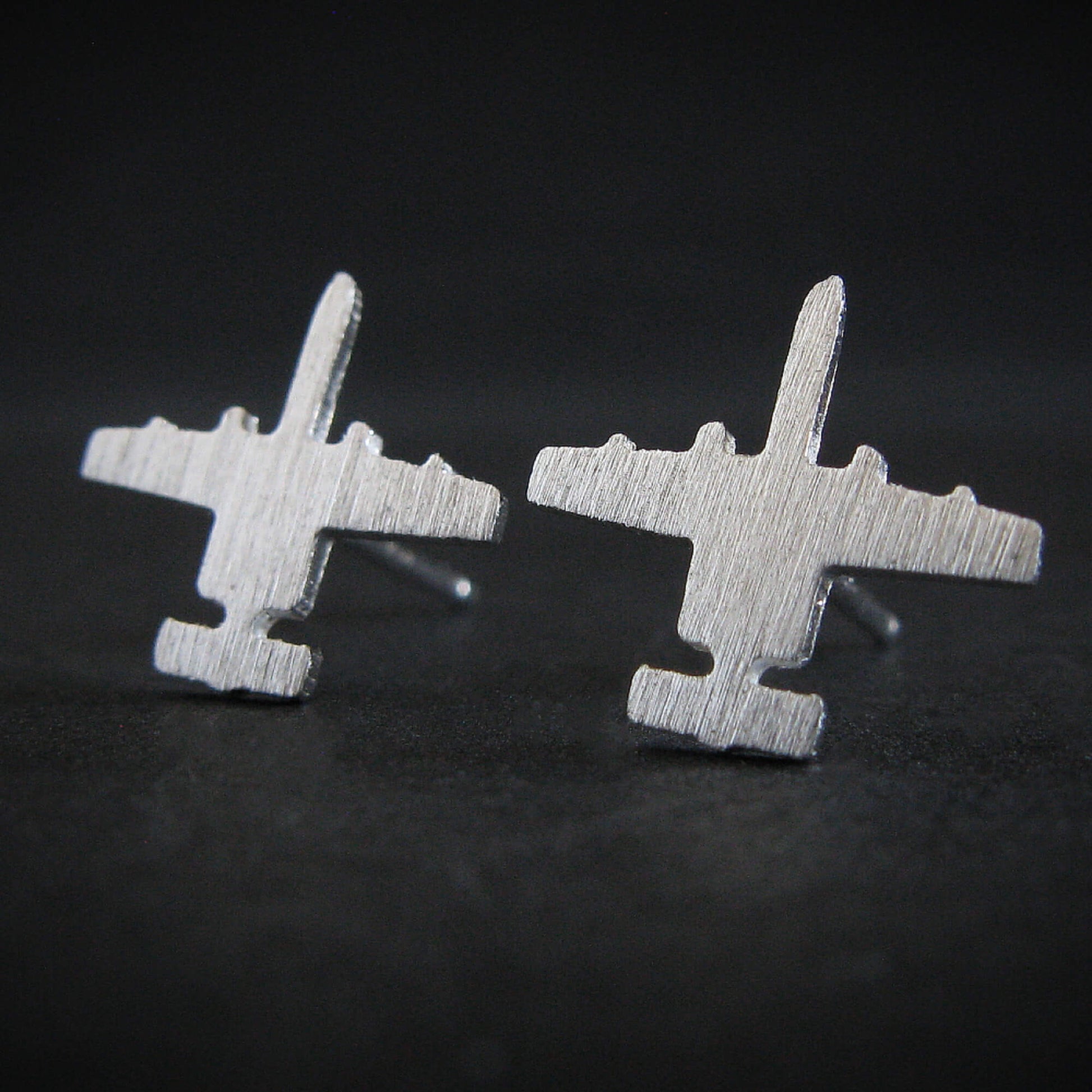 A-10 Warthog Stud Earrings - Jet Fighter Jewelry