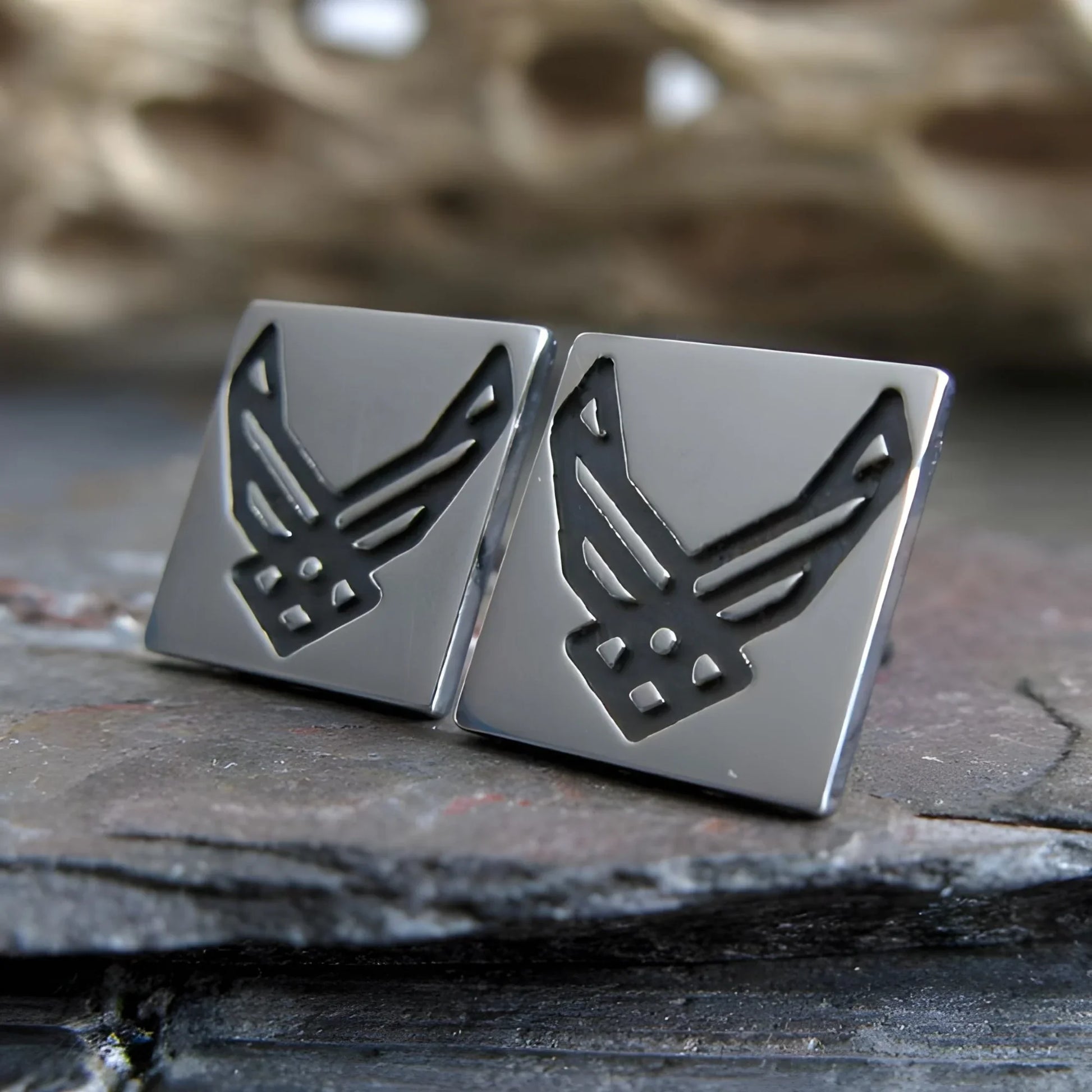 Air Force Logo Stud Earrings - Jet Fighter Jewelry