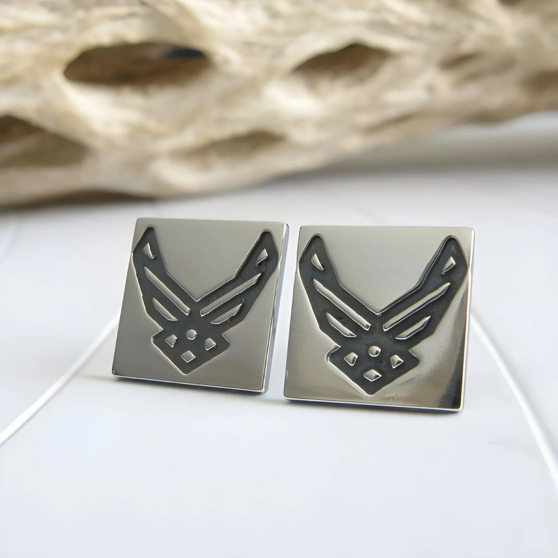 Air Force Logo Stud Earrings - Jet Fighter Jewelry