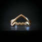 B-2 Spirit Bomber Jet Gold Ring Military Jewelry on a dark background