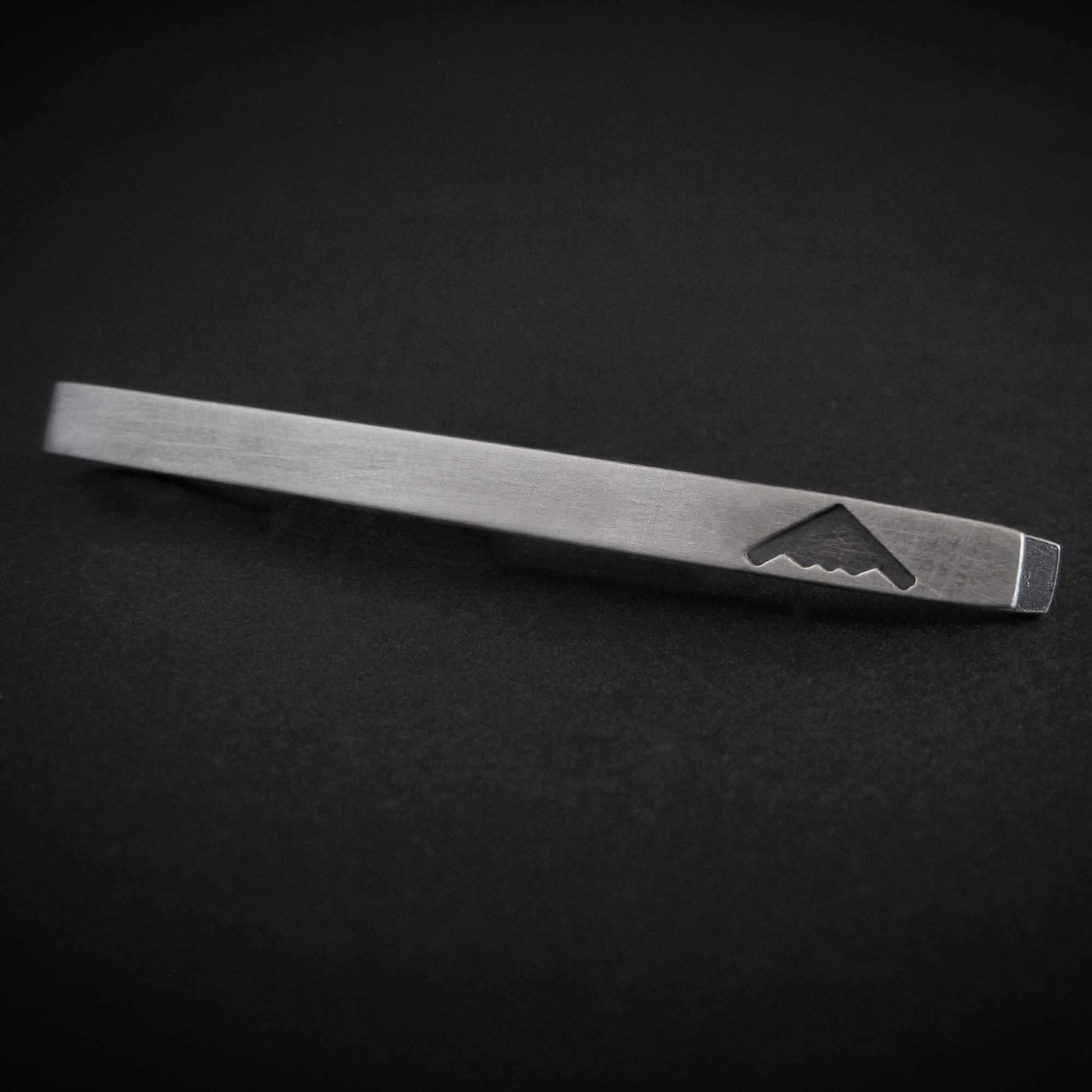 Men's Sterling silver tie bar accessory with B2 Spirit Bomber silhouette  