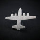 Brushed sterling silver C-130 Hercules transport plane tie tack – handmade aviation accessory