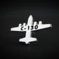 Engraved C-130 Hercules airplane tie pin – handcrafted polished silver aviation accessory