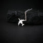 Sterling silver E-3 Sentry AWACS airplane pendant necklace displayed on black rock aviation jewelry