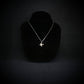 E-3 Sentry AWACS military jet airplane pendant necklace in sterling silver, handmade aviation jewelry on black display bust