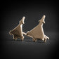 14k Gold Eurofighter Typhoon fighter jet stud earrings on dark background