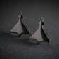 Eurofighter Typhoon jet stud earrings oxidized sterling
