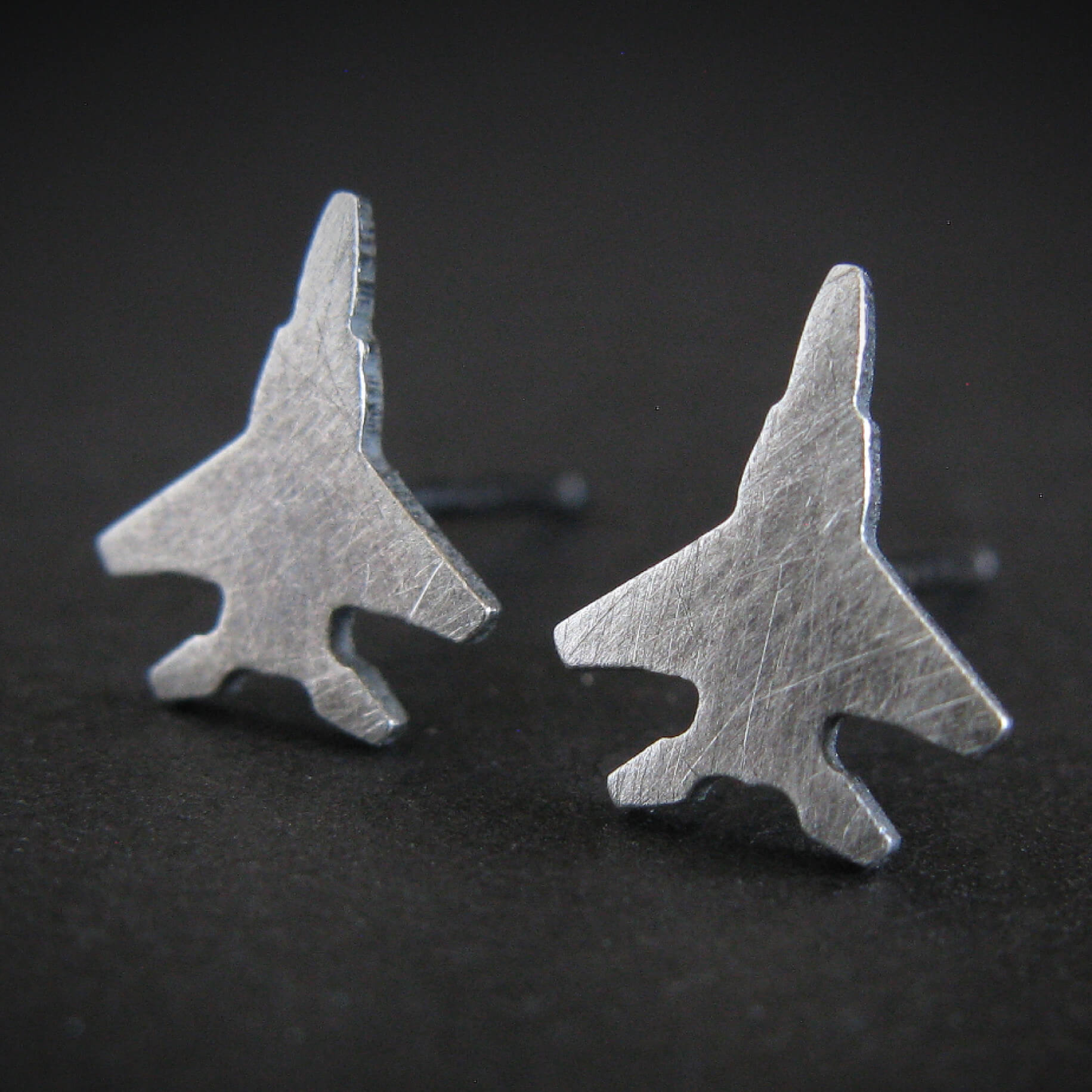 F-15 Eagle Stud Earrings - Jet Fighter Jewelry