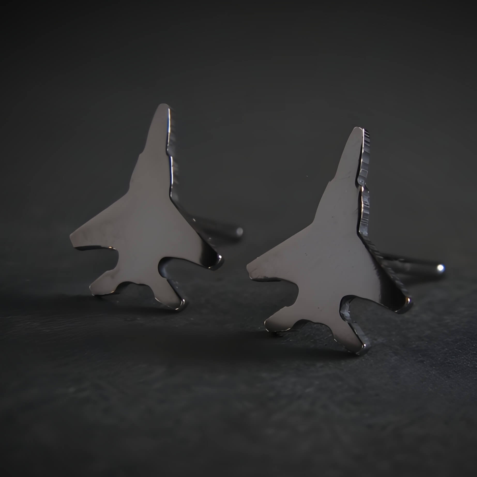 F-15 Eagle Stud Earrings - Jet Fighter Jewelry