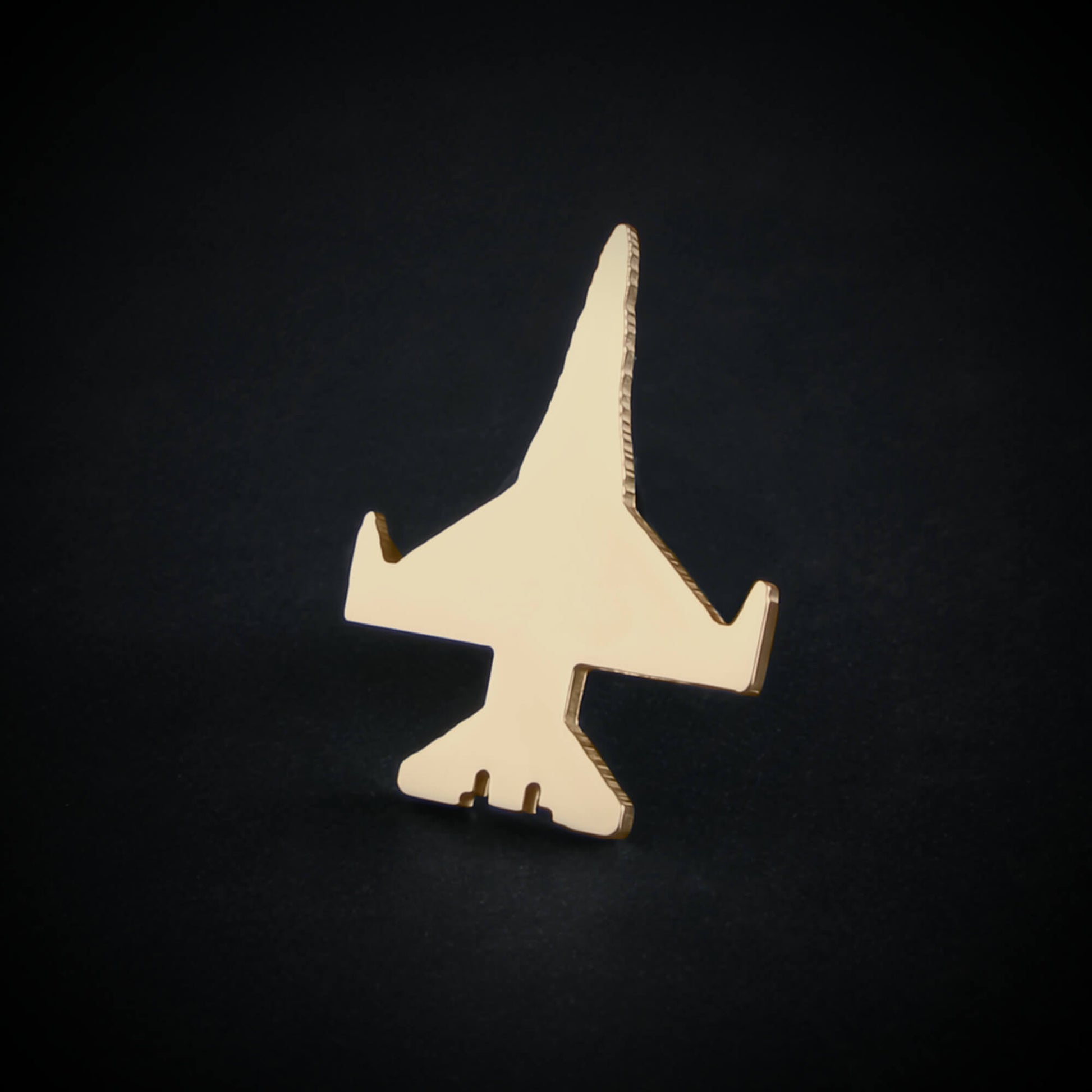 14k gold F-16 Fighting Falcon tie tack – handmade military jet lapel pin – aviation jewelry for pilots, veterans, and Air Force gift buyers