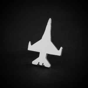 Sterling silver F-16 fighter jet tie tack – handcrafted military aviation pin – perfect pilot gift or USAF graduation jewelry