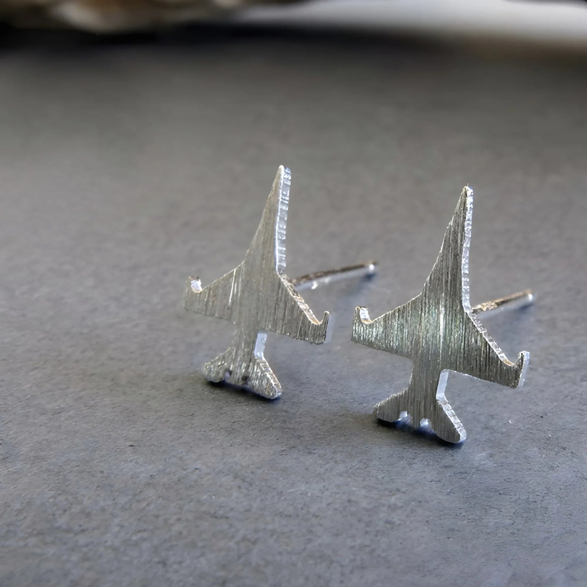 F-16 Fighting Falcon Stud Earrings - Jet Fighter Jewelry