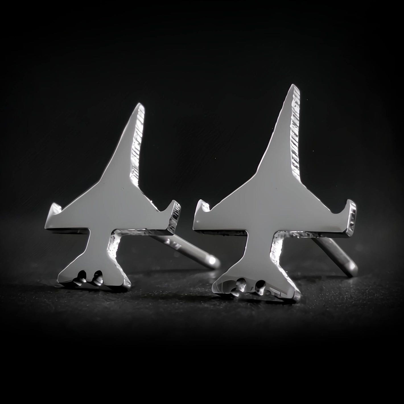 F-16 Fighting Falcon Stud Earrings - Jet Fighter Jewelry