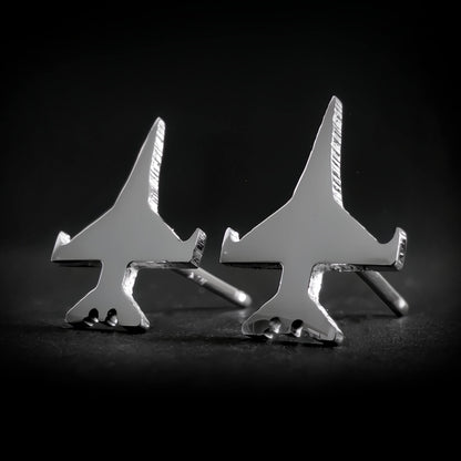 F-16 Fighting Falcon Stud Earrings - Jet Fighter Jewelry