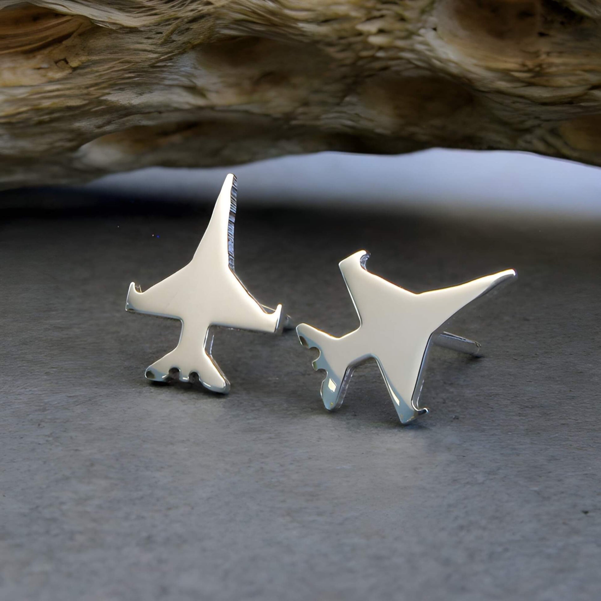 F-16 Fighting Falcon Stud Earrings - Jet Fighter Jewelry