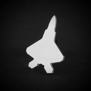 Sterling silver F-22 Raptor tie tack – handcrafted stealth fighter pin – aviation jewelry for Air Force pilots and collectors
