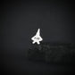 F-22 fighter jet  sterling silver military aviation tie tack on a dark background