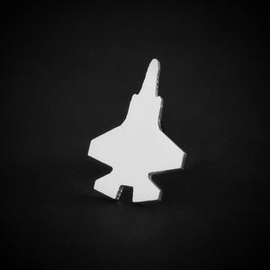 Sterling silver F-35 Lightning tie tack – fifth-gen jet silhouette pin – military aviation jewelry