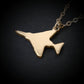 F-4 Phantom jet pendant necklace handmade from 14k gold, aviation jewelry