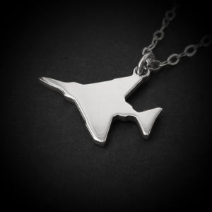 Handmade sterling silver F-4 Phantom fighter jet pendant necklace aviation jewelry