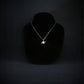 Sterling silver F-4 Phantom militariy jet airplane pendant necklace displayed on black bust