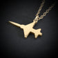 F-5 Freedom Fighter jet airplane pendant necklace handmade in 14k gold – aviation jewelry gift