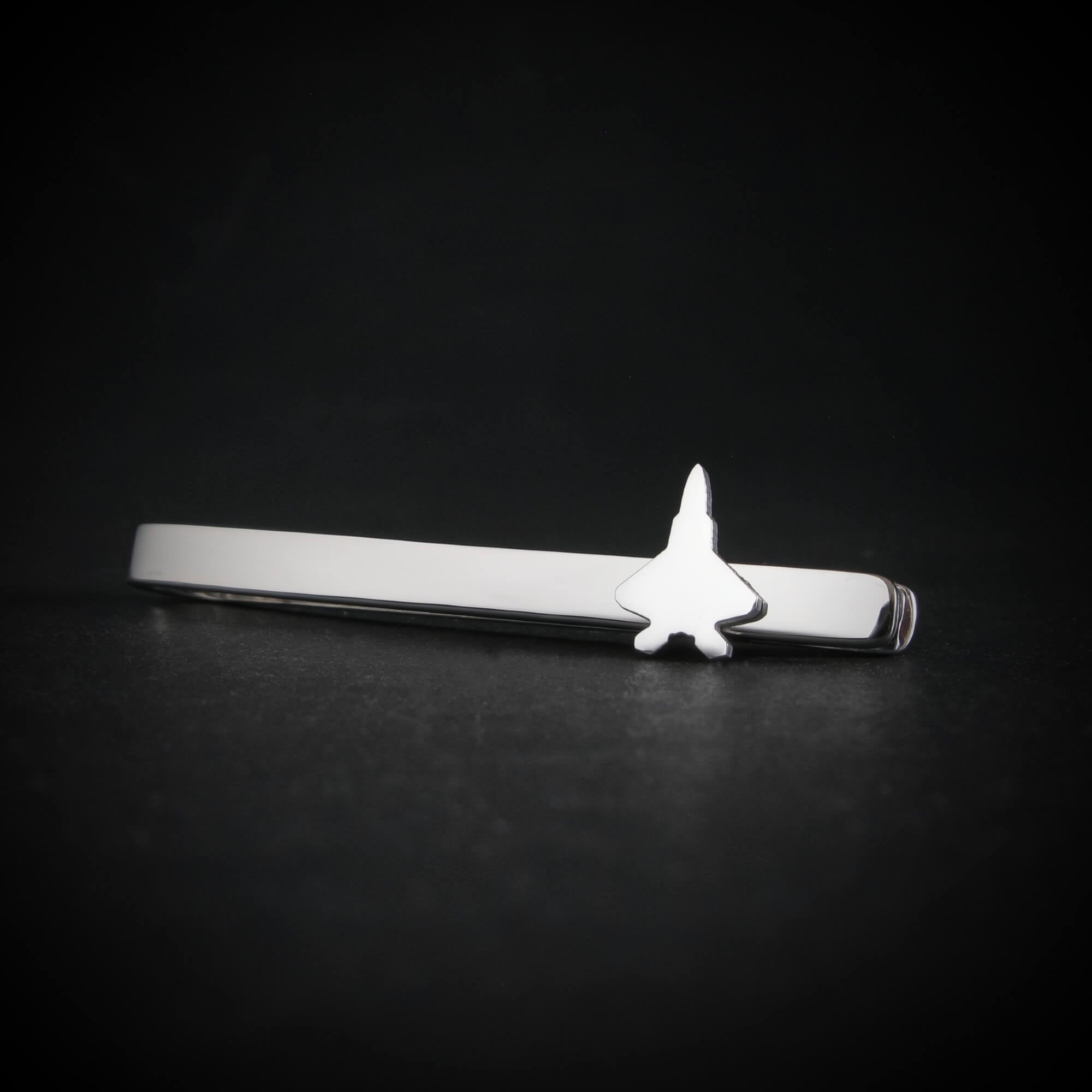 F-22 Raptor Jet Tie Bar | Stealth-Mode Style for Pilots & Veterans
