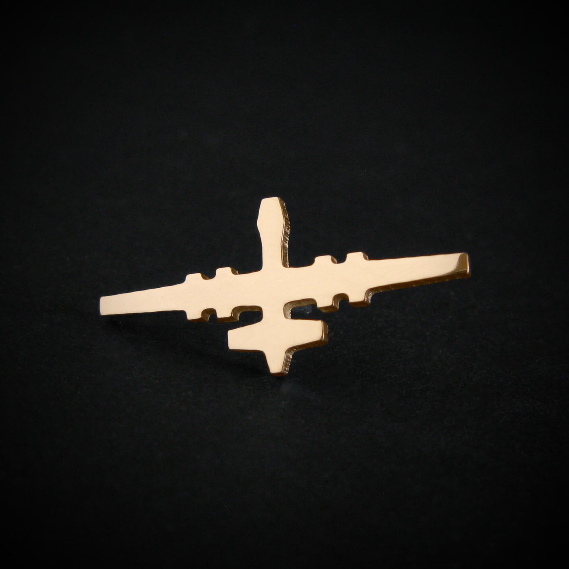 14k gold MQ-9 Reaper drone tie tack – handmade aviation lapel pin for pilots, veterans, and drone operators – military aircraft jewelry by Jet Fighter Jewelry