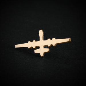 14k gold MQ-9 Reaper drone tie tack – handmade aviation lapel pin for pilots, veterans, and drone operators – military aircraft jewelry by Jet Fighter Jewelry