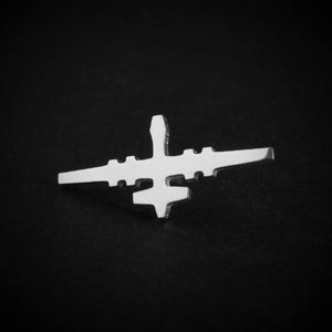 Sterling silver MQ-9 Reaper drone tie tack – handcrafted military aircraft lapel pin – aviation jewelry gift for pilots and drone enthusiasts