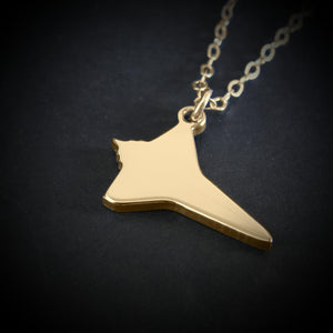 NASA Space Shuttle pendant necklace handmade in 14k gold – aviation and space jewelry gift