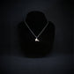 NASA Space Shuttle pendant necklace in sterling silver, handmade space aviation jewelry displayed on black bust