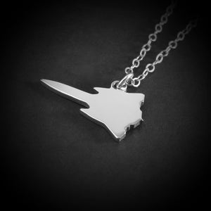 SR-71 Blackbird military spy airplane jet pendant necklace in sterling silver on chain, handmade aviation jewelry gift