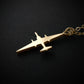 Handmade U-2 Dragon Lady spy plane necklace in solid 14k gold on delicate chain