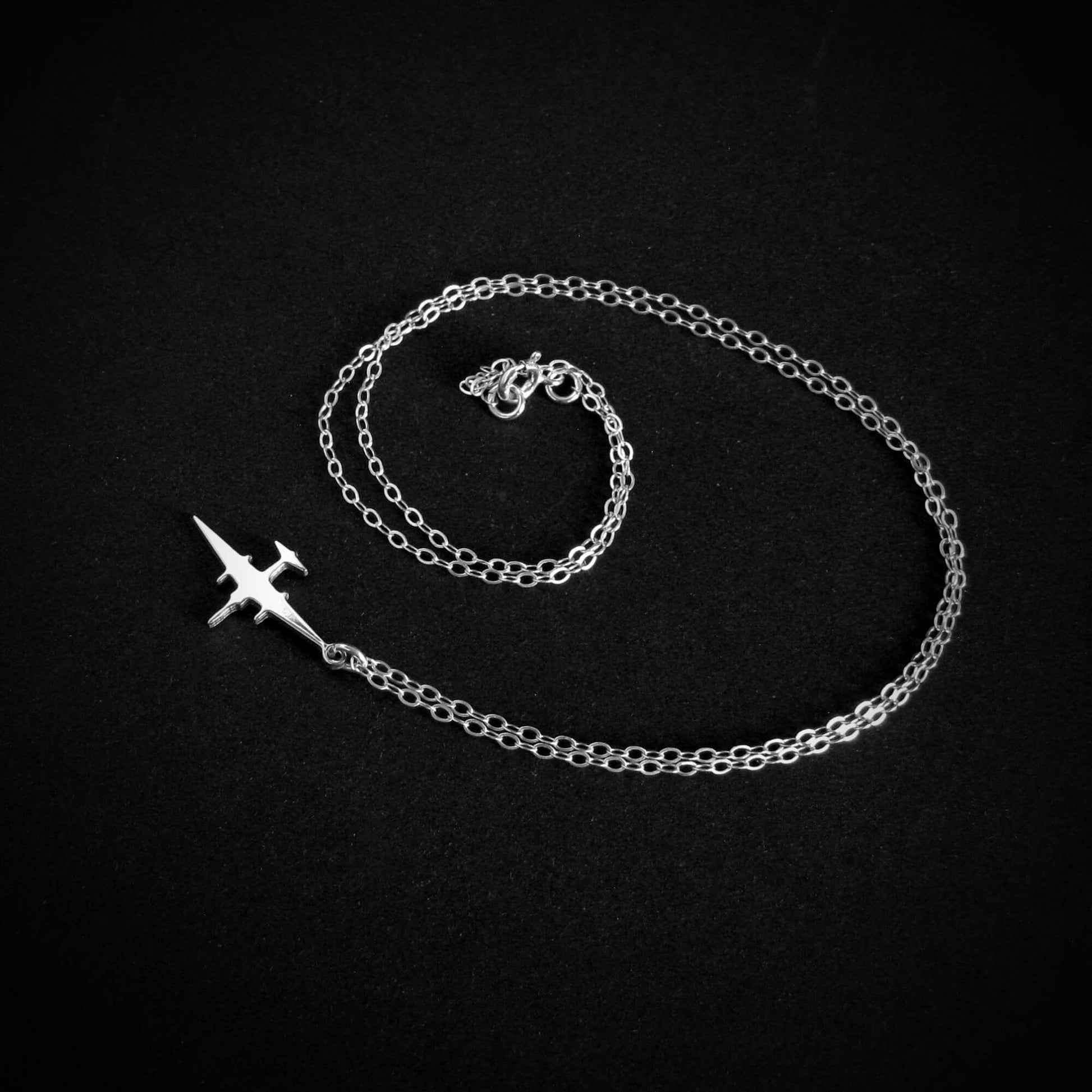 U-2 Dragon Lady airplane pendant necklace with sterling silver chain for aviation enthusiasts