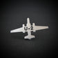 Silver Engraved U-2 Spy Plane military jet airplane tie tack on a black background