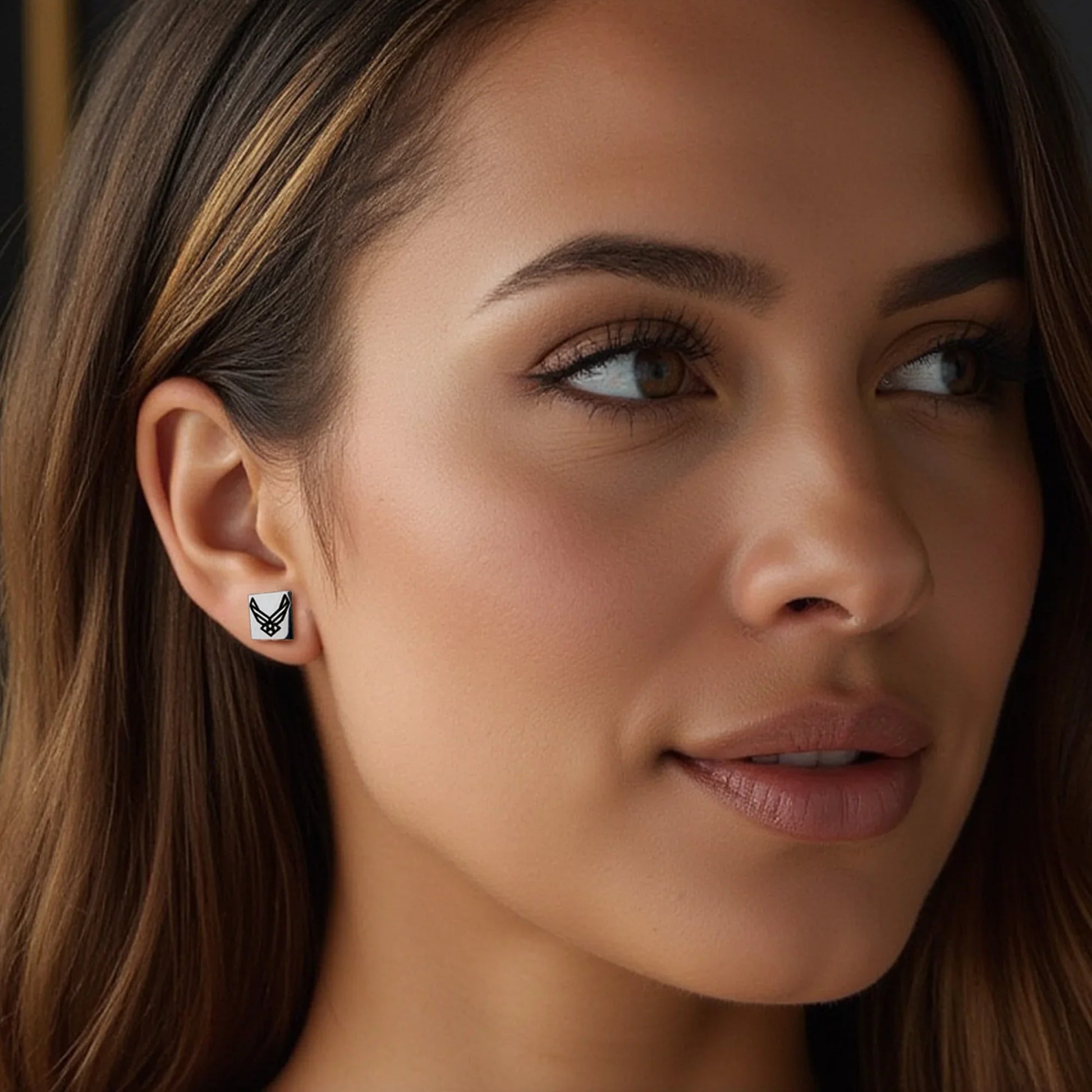 Air Force Logo Stud Earrings - Jet Fighter Jewelry