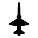 Black silhouette of a t38 jet on a white background