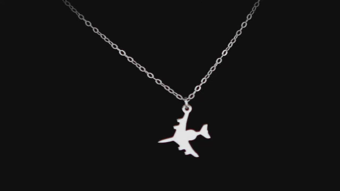 sterling silver E-3 necklace video on a black background