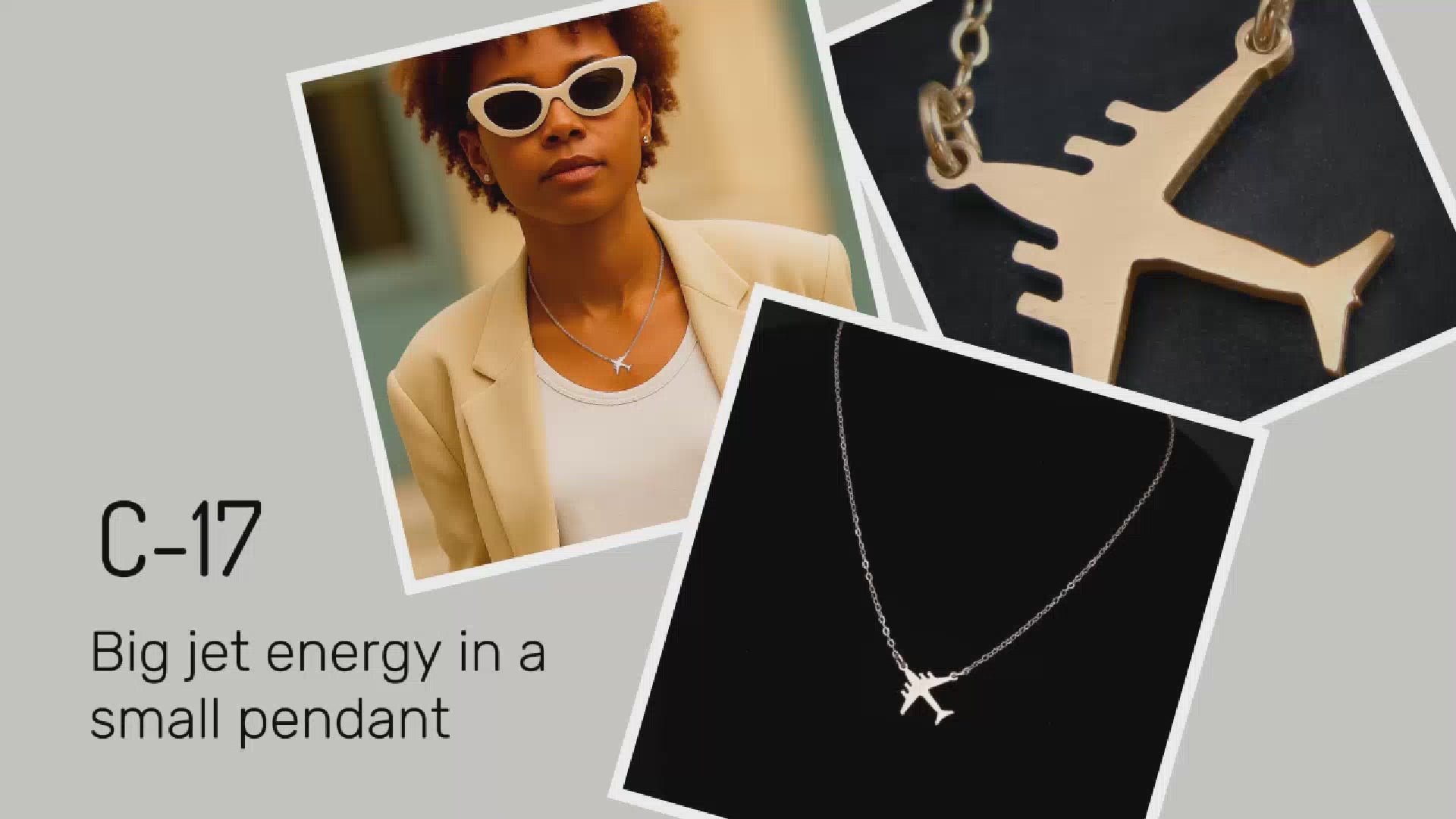 Load video: C17 Globemaster necklace product video by Jet Fighter Jewelry