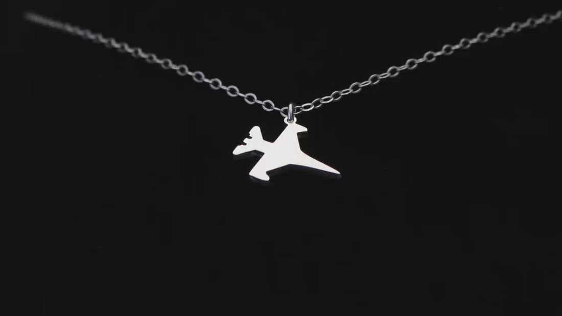 f-16 jet fighter necklace sterling silver jewelry