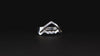 Silver B-2 Spirit Bomber Military Jet Ring on a black turntable