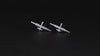 MQ-9 Reaper Military Reaper Drone Silver Stud Earrings on a black turntable